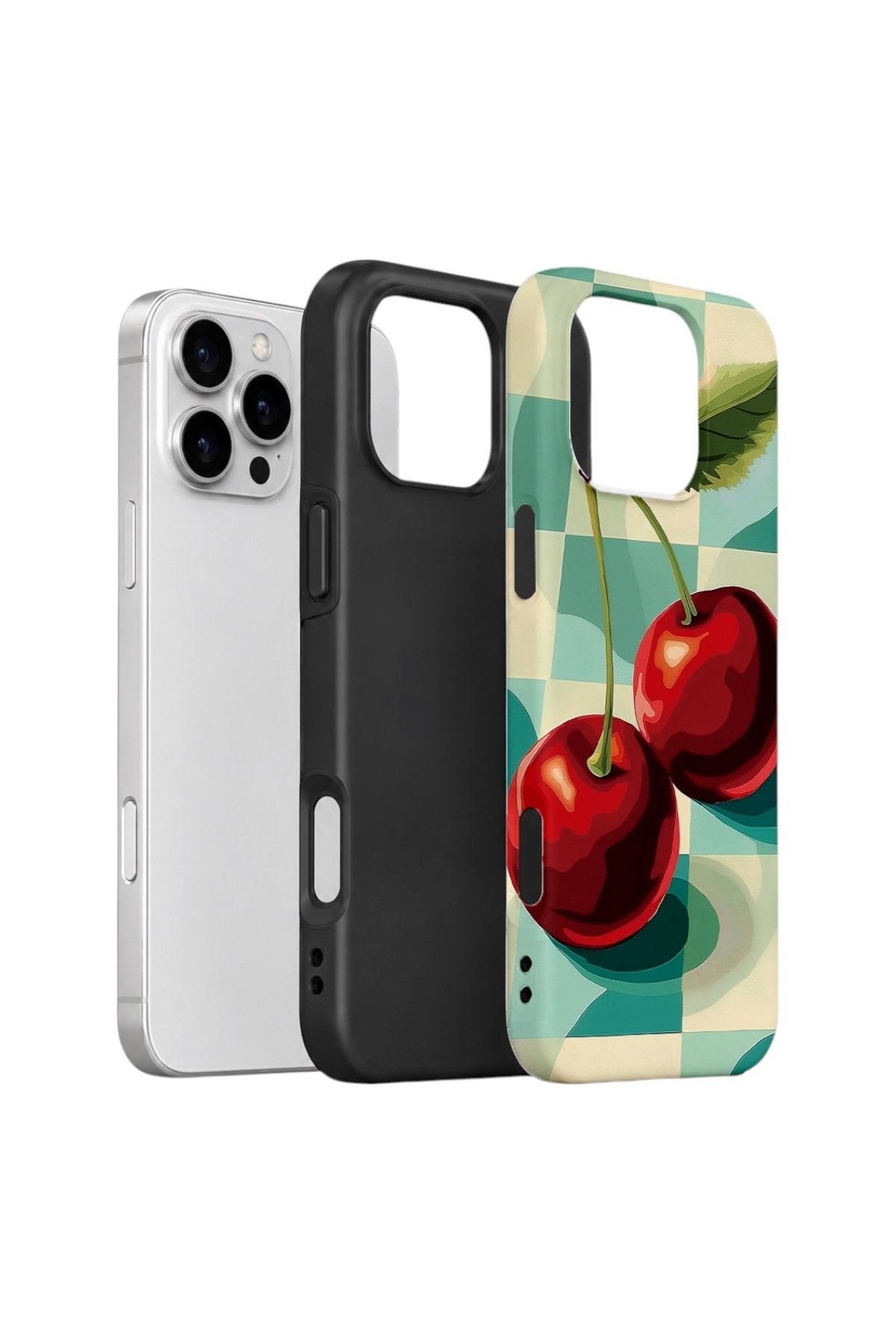 iPhone 16 Pro Max Vorian Çift Katmanlı Kılıf Retro Cherry Pop
