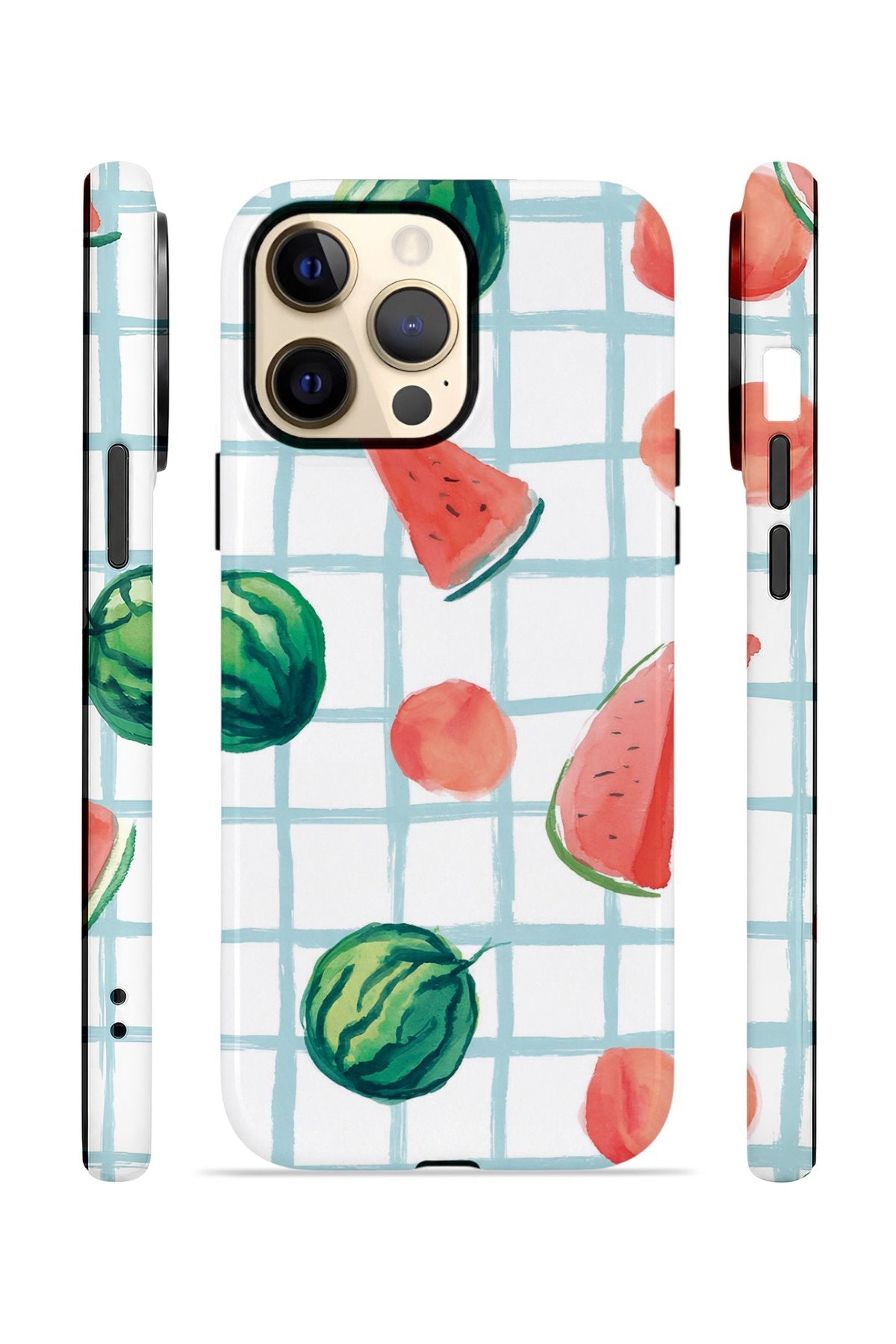 iPhone 14 Pro Max Vorian Çift Katmanlı MagSafe Kılıf Watermelon Grid