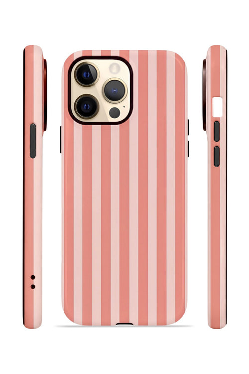 iPhone 12 Pro Max Vorian Çift Katmanlı Kılıf Coral Riviera Stripe