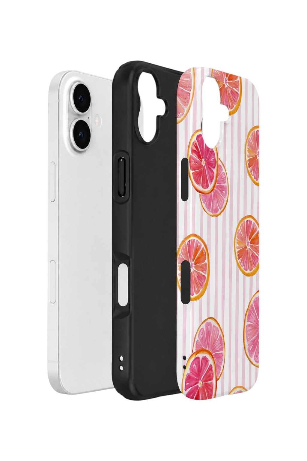 iPhone 17 Vorian Çift Katmanlı Kılıf Pink Grapefruit Garden
