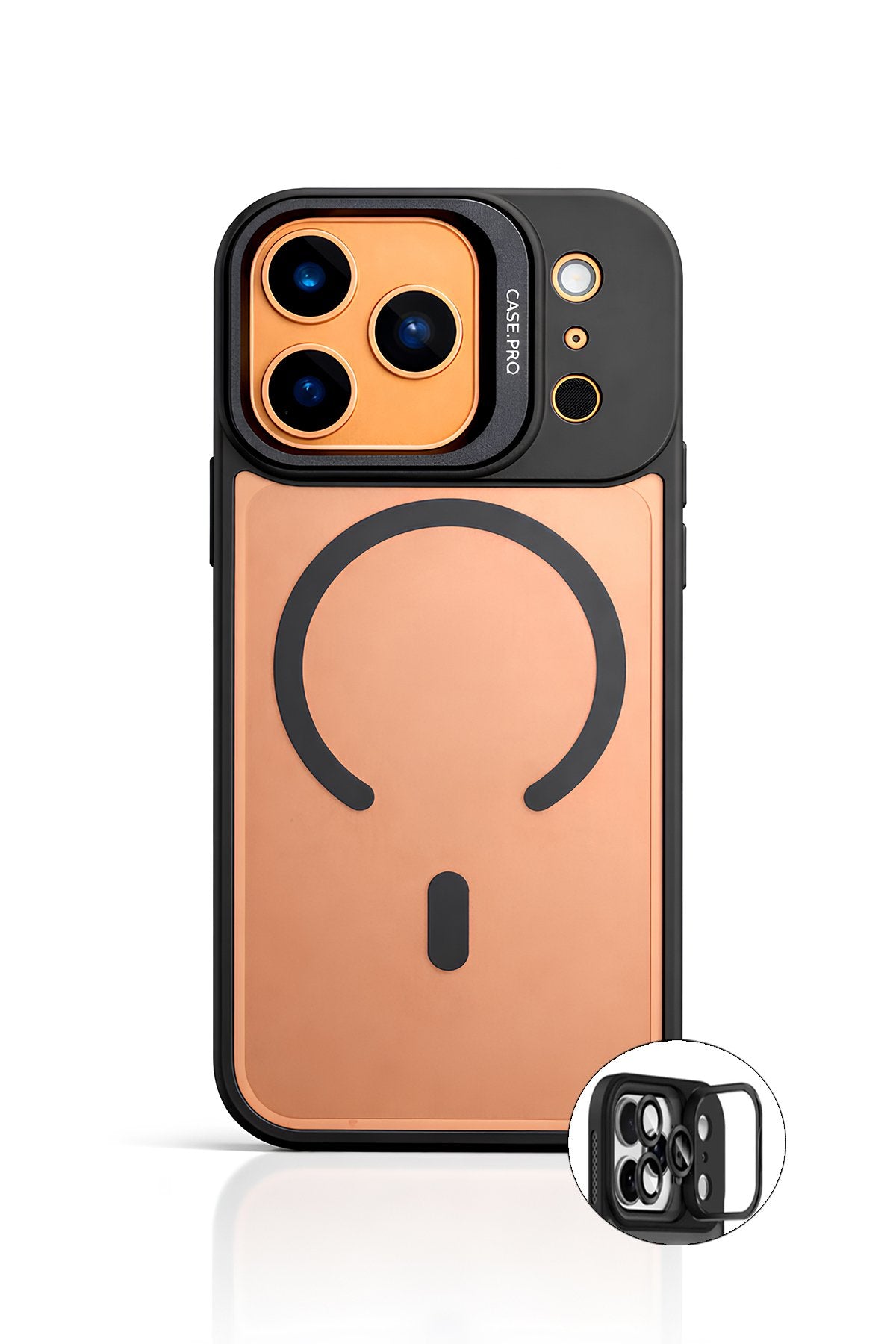 iPhone 17 Pro 6.3'' Cyrenn MagSafe Kılıf + Lens Koruyucu Mat Siyah