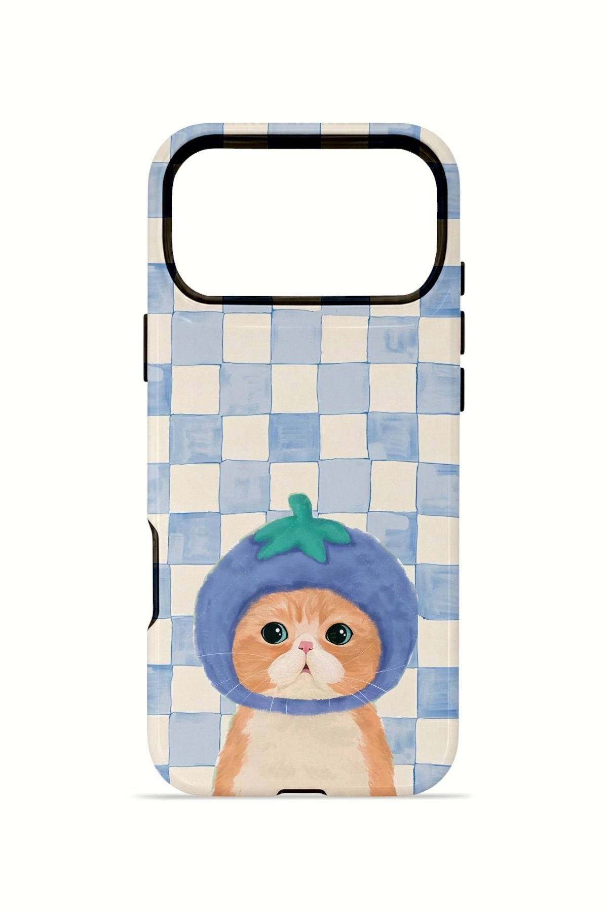 iPhone 17 Pro Vorian Çift Katmanlı Kılıf Blueberry Cat Check