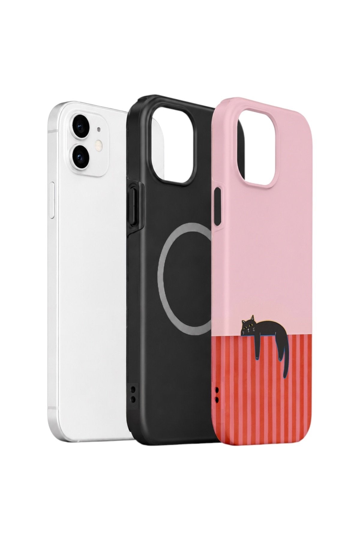 iPhone 12 Vorian Çift Katmanlı MagSafe Kılıf Lazy Cat Sunset