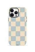 iPhone 13 Pro Max Vorian Çift Katmanlı Kılıf Powder Blue Checker