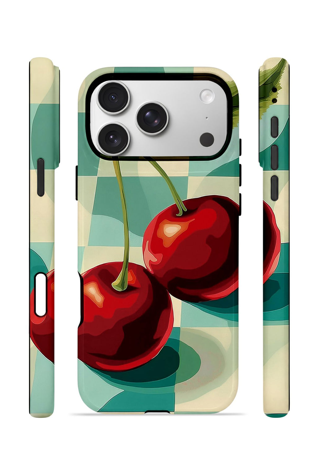 iPhone 17 Pro Max Vorian Çift Katmanlı Kılıf Retro Cherry Pop