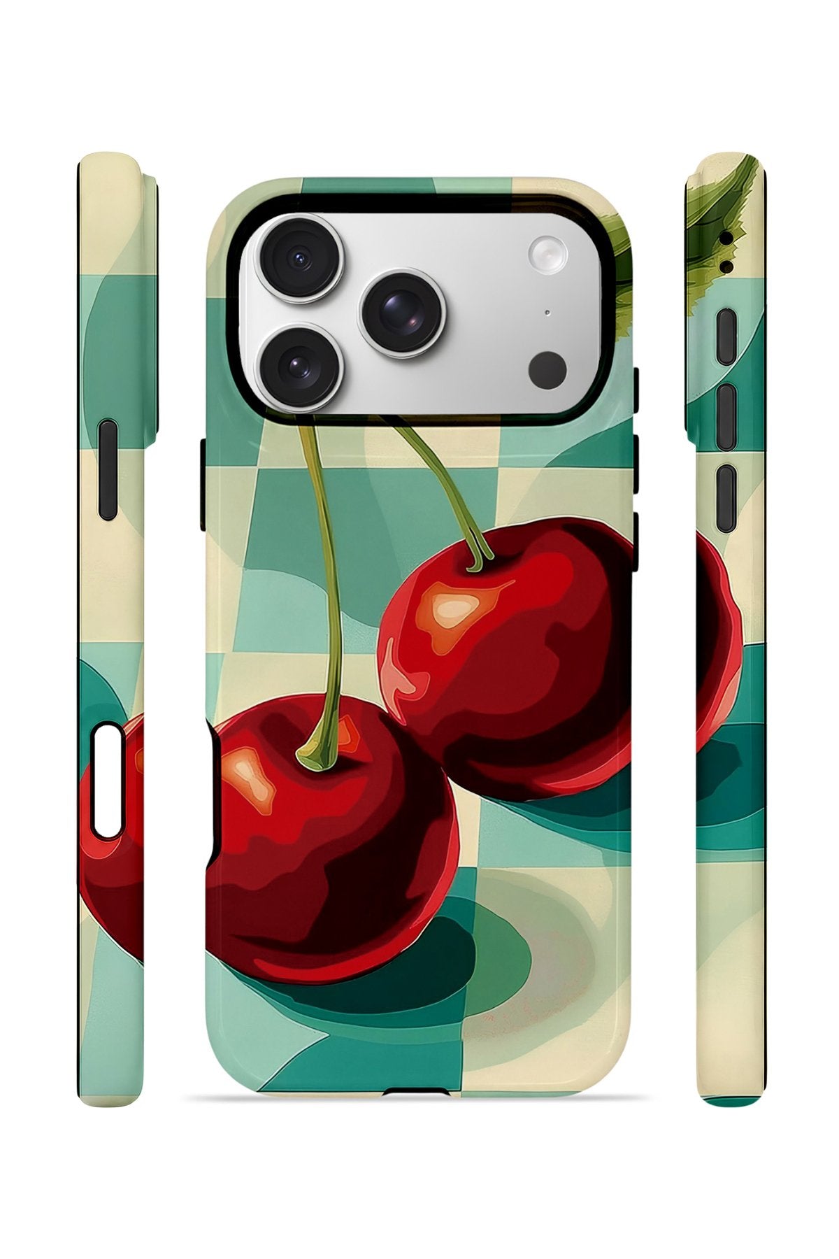 iPhone 17 Pro Max Vorian Çift Katmanlı Kılıf Retro Cherry Pop