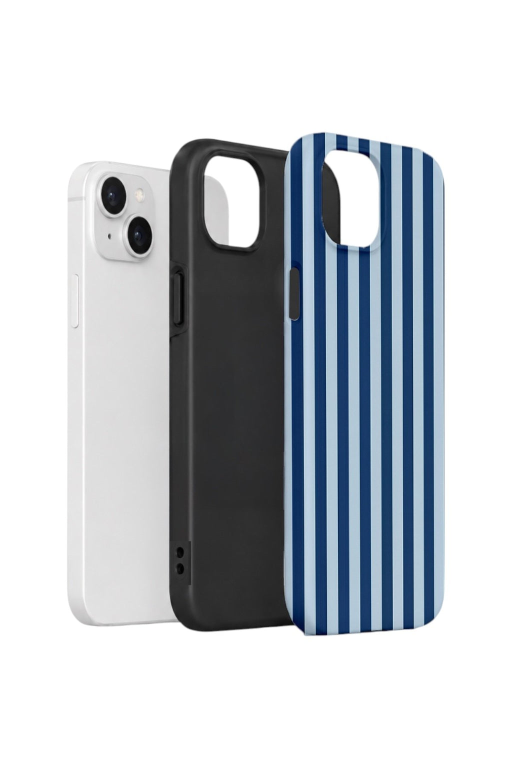 iPhone 15 Plus Vorian Çift Katmanlı Kılıf Navy Riviera Stripe