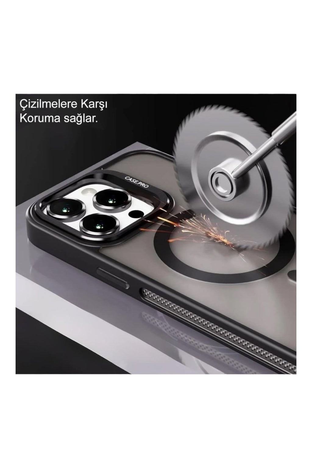 iPhone 14 Pro 6.1'' Cyrenn MagSafe Kılıf + Lens Koruyucu Derin Mor