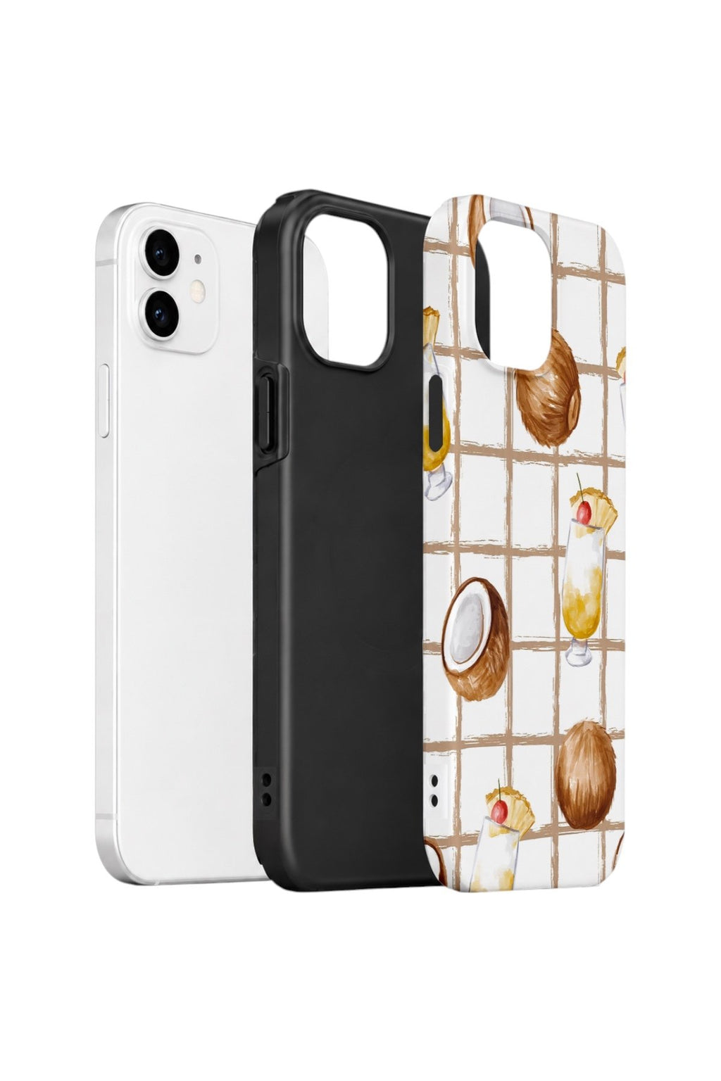 iPhone 12 Vorian Çift Katmanlı Kılıf Coconut Cabana