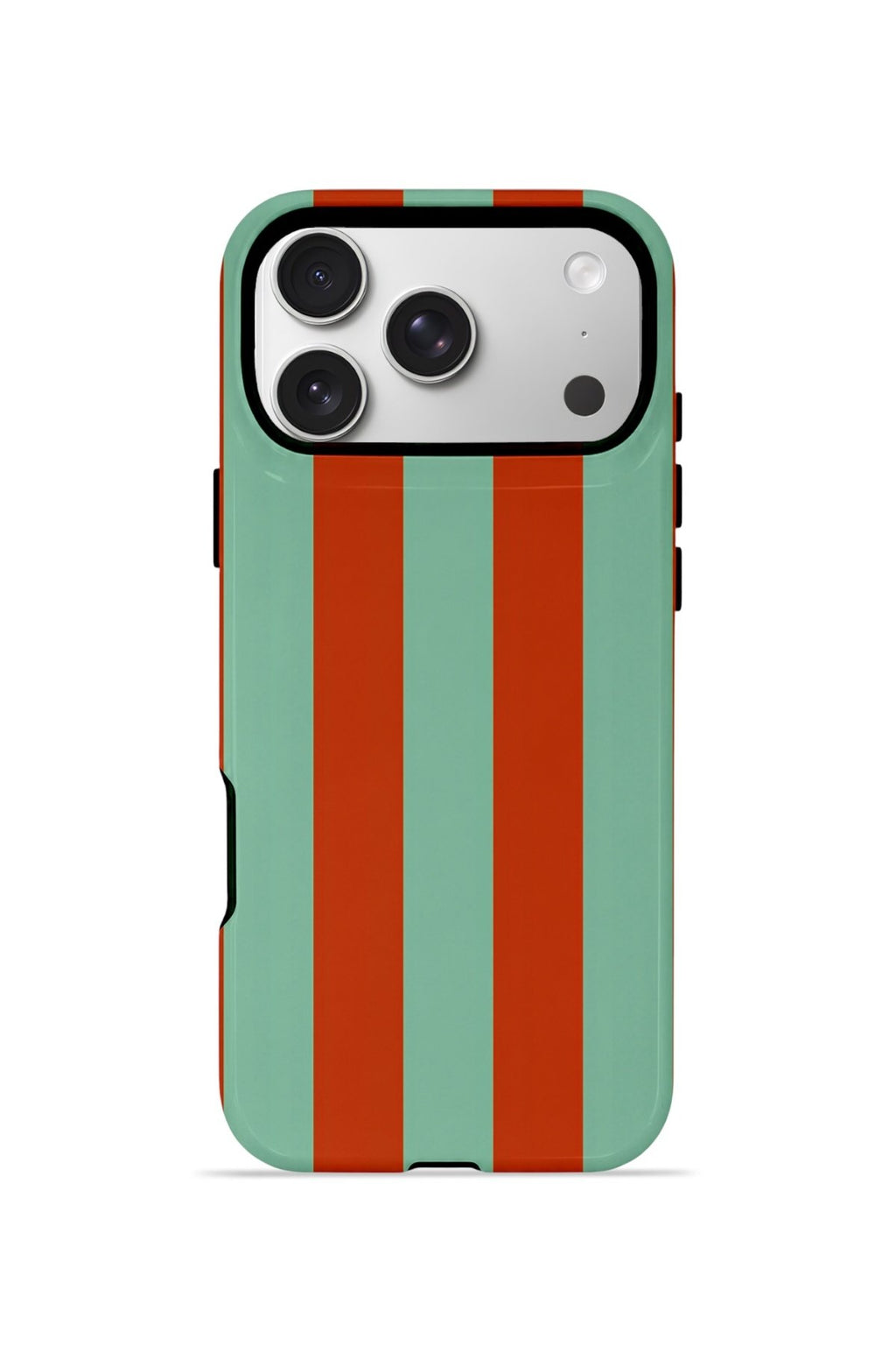 iPhone 17 Pro Vorian Çift Katmanlı MagSafe Kılıf Terracotta Mint Stripe