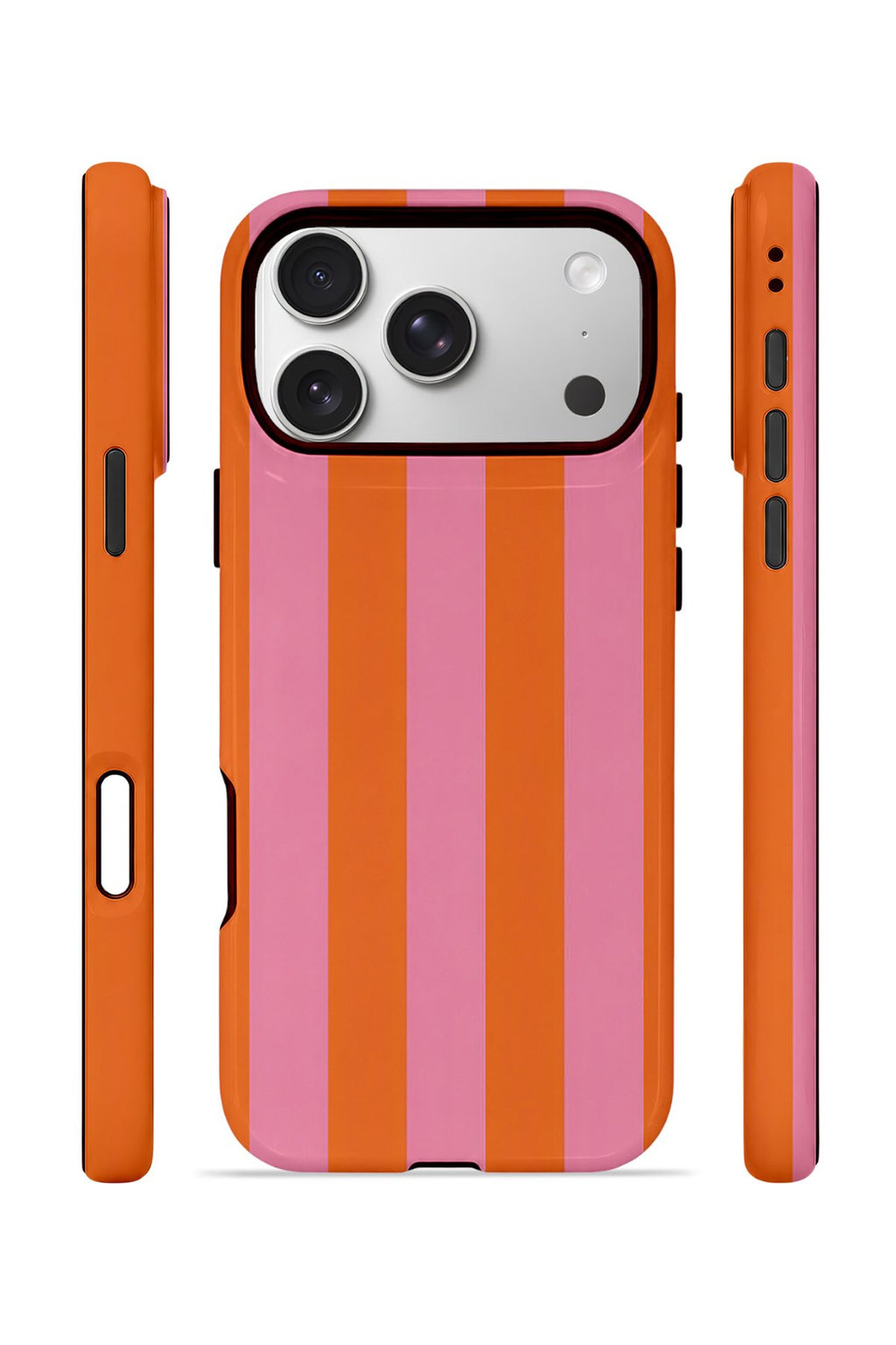 iPhone 17 Pro Vorian Çift Katmanlı Kılıf Tangerine Rose Stripe