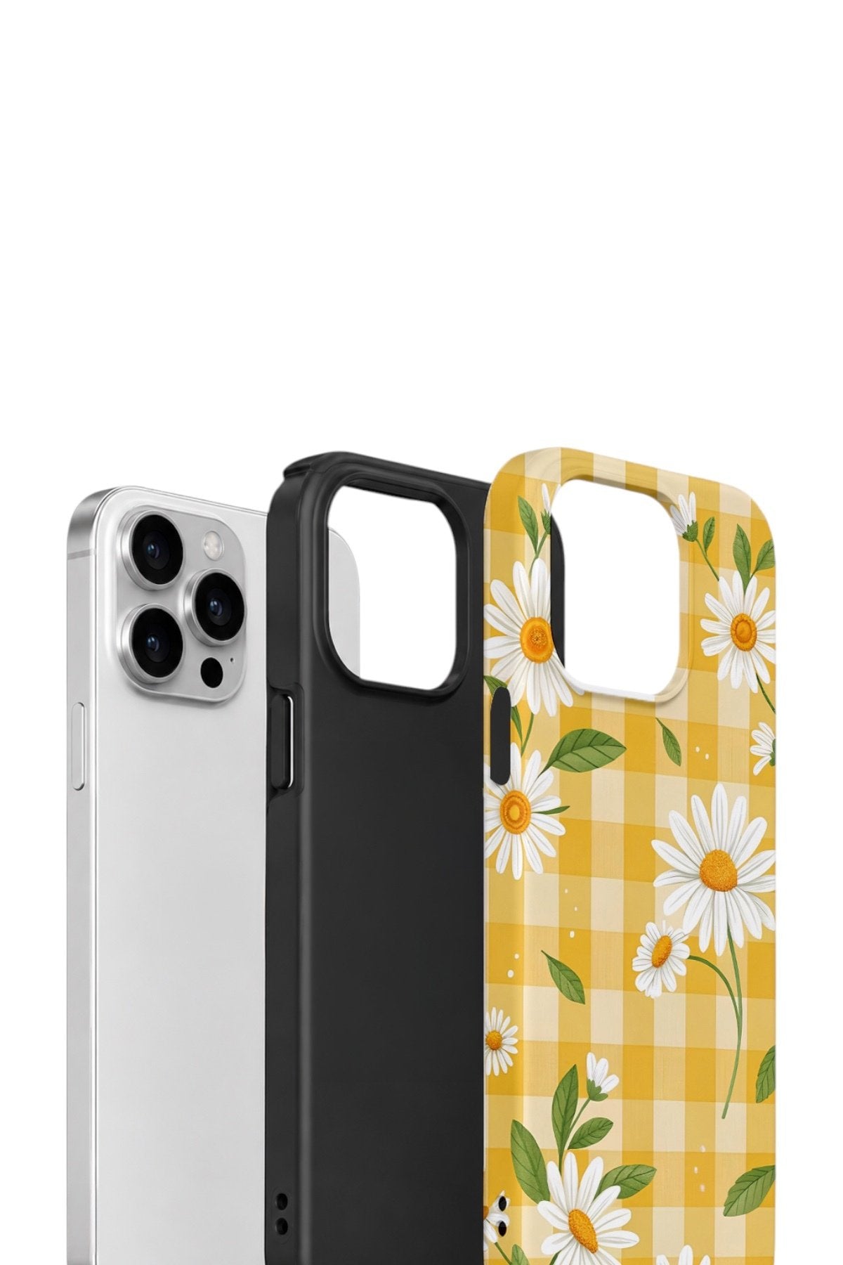 iPhone 15 Pro Vorian Çift Katmanlı Kılıf Daisy Picnic Gingham