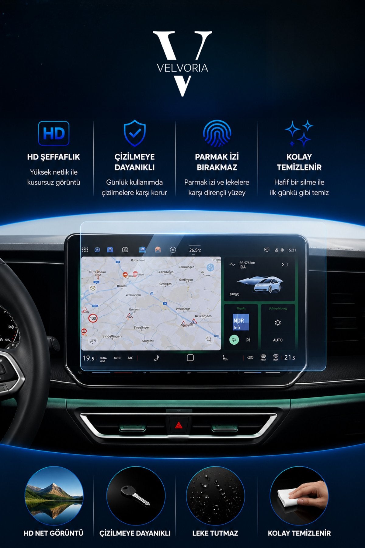 Volkswagen Golf 8.5 10.3 Inç Multimedya Ekran Koruyucu Nano 2024 2025