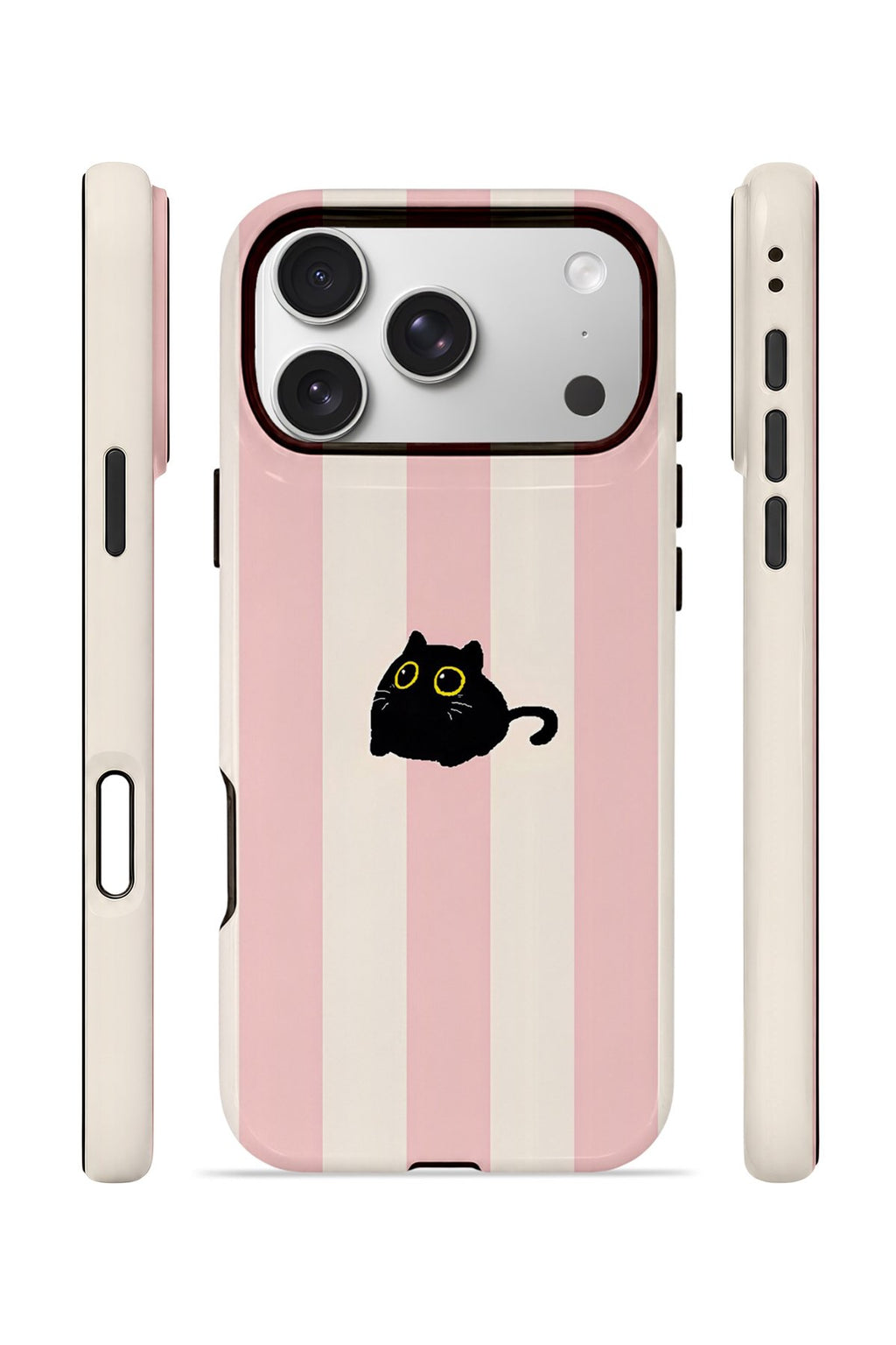 iPhone 17 Pro Max Vorian Çift Katmanlı Kılıf Midnight Cat Stripe