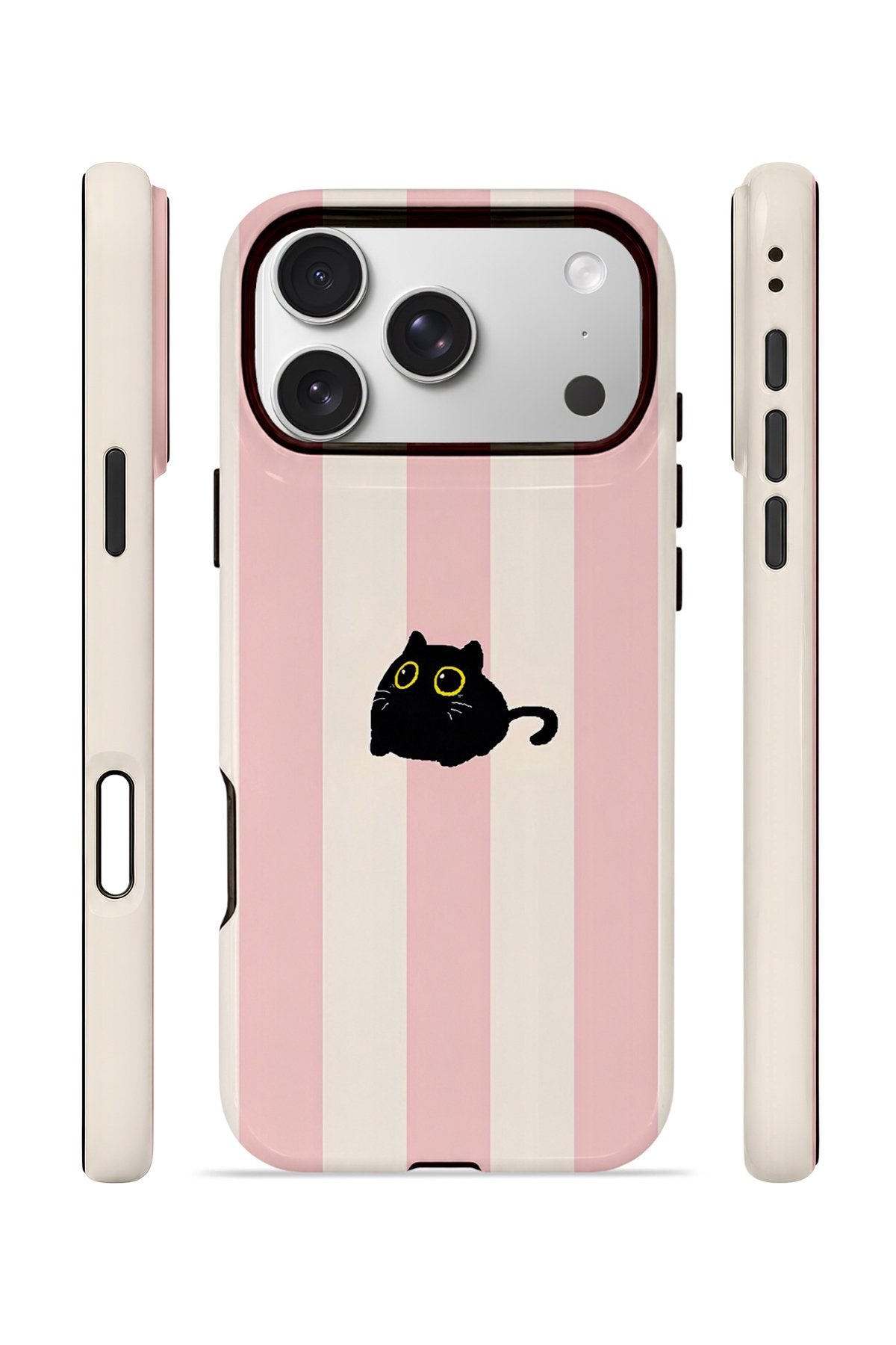 iPhone 17 Pro Max Vorian Çift Katmanlı Kılıf Midnight Cat Stripe
