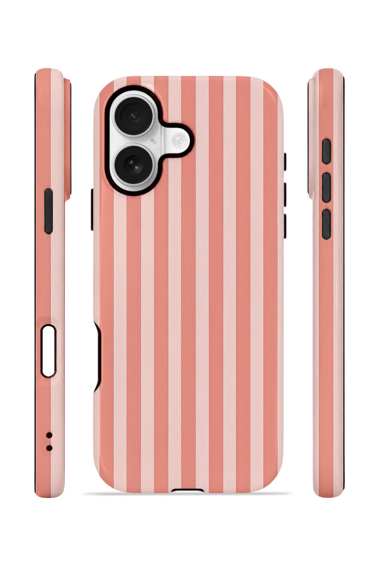 iPhone 17 Vorian Çift Katmanlı Kılıf Coral Riviera Stripe
