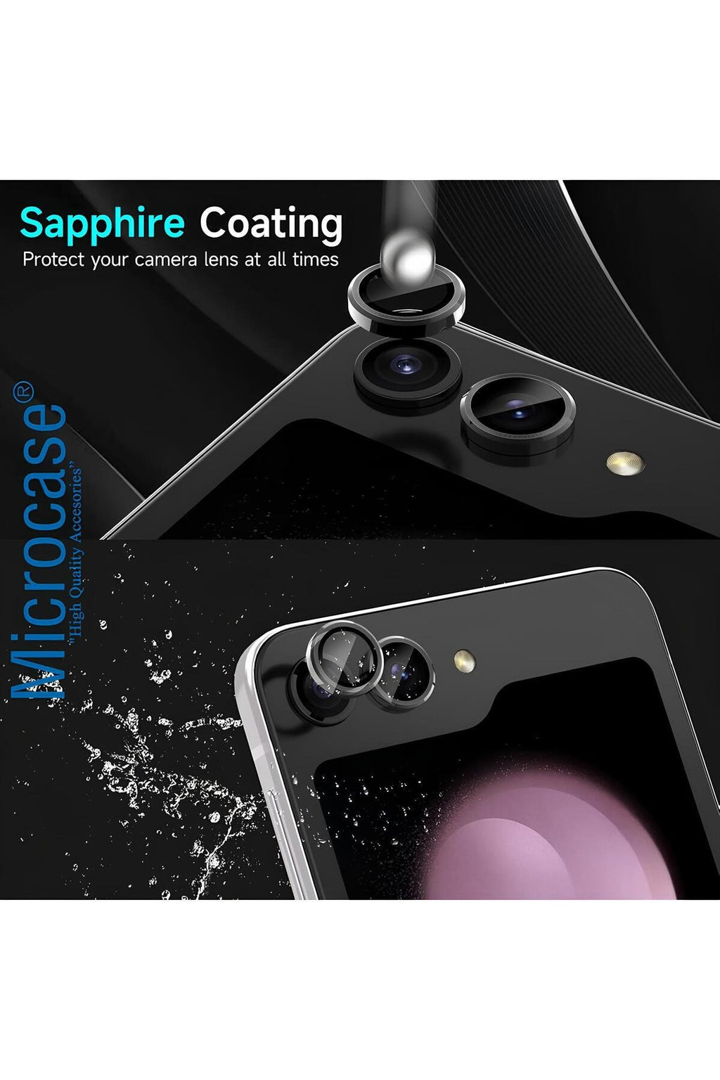 Samsung Galaxy Z Flip 6 Metal Kamera Koruyucu Lens Gümüş
