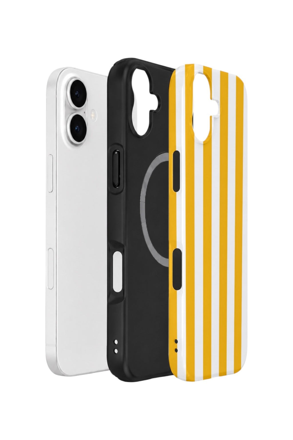 iPhone 16 Plus Vorian Çift Katmanlı MagSafe Kılıf Golden Riviera Stripe