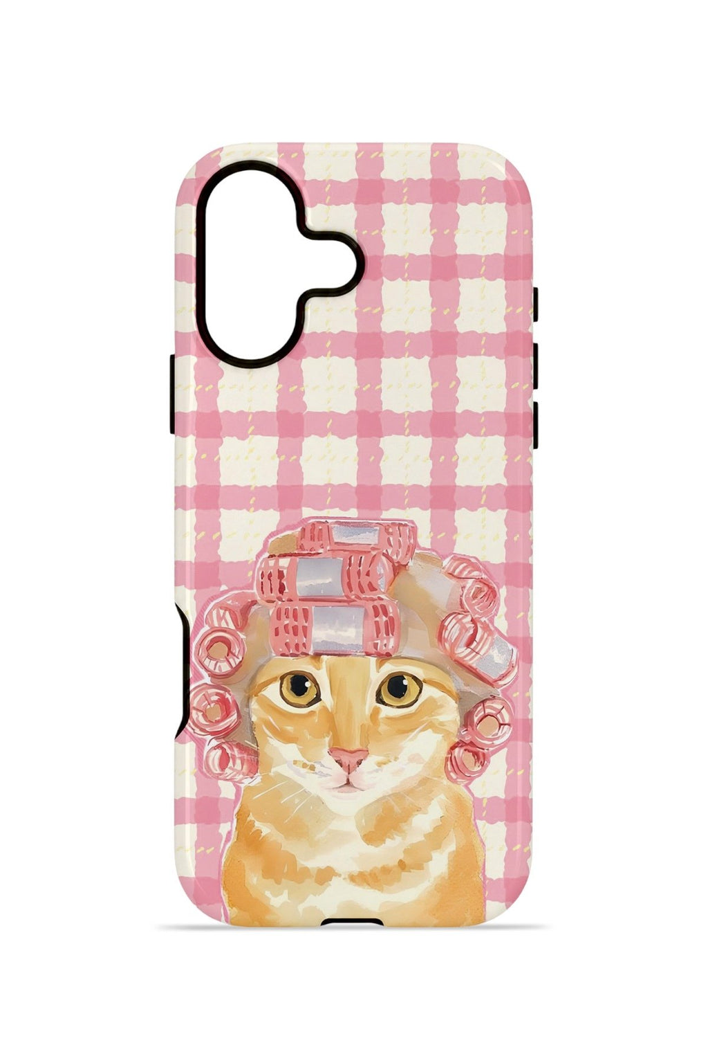 iPhone 16 Vorian Çift Katmanlı Kılıf Pink Picnic Cat