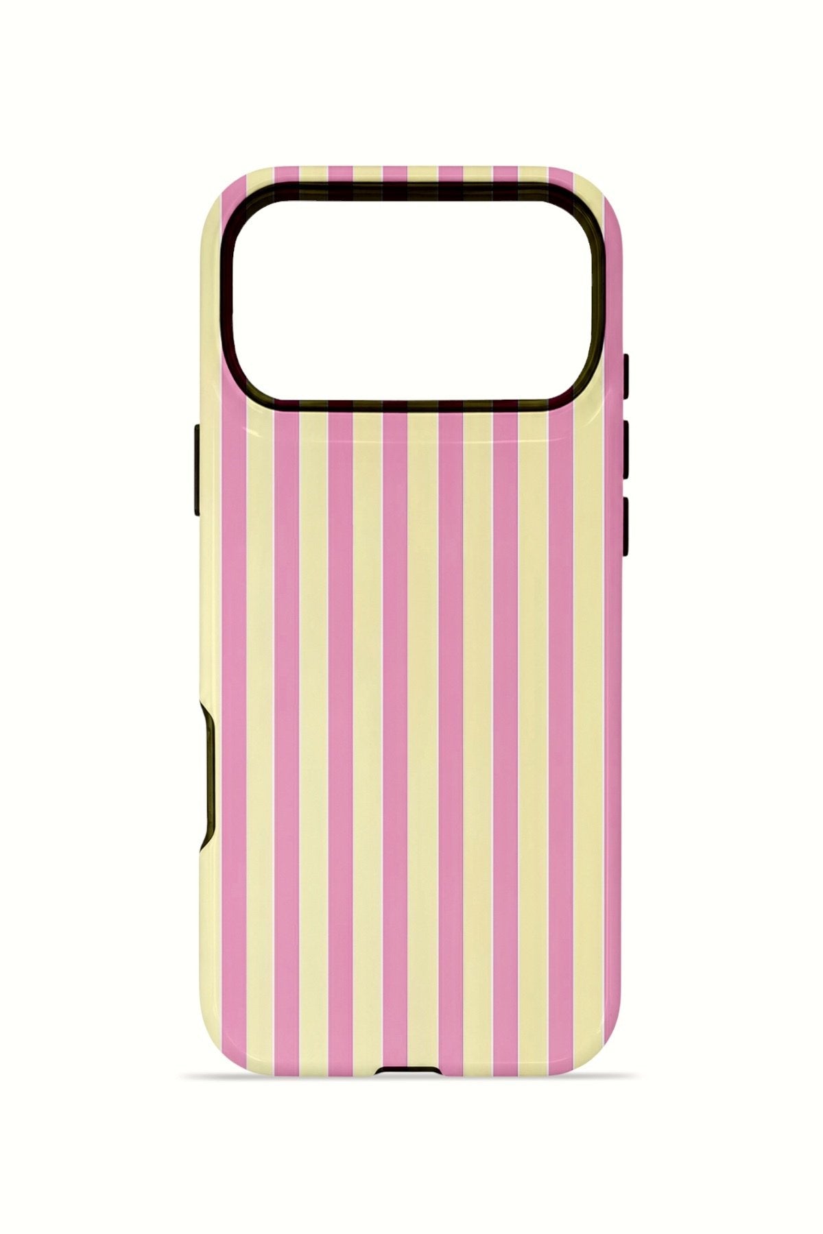 iPhone 17 Pro Vorian Çift Katmanlı Kılıf Pink Lemon Pinstripe