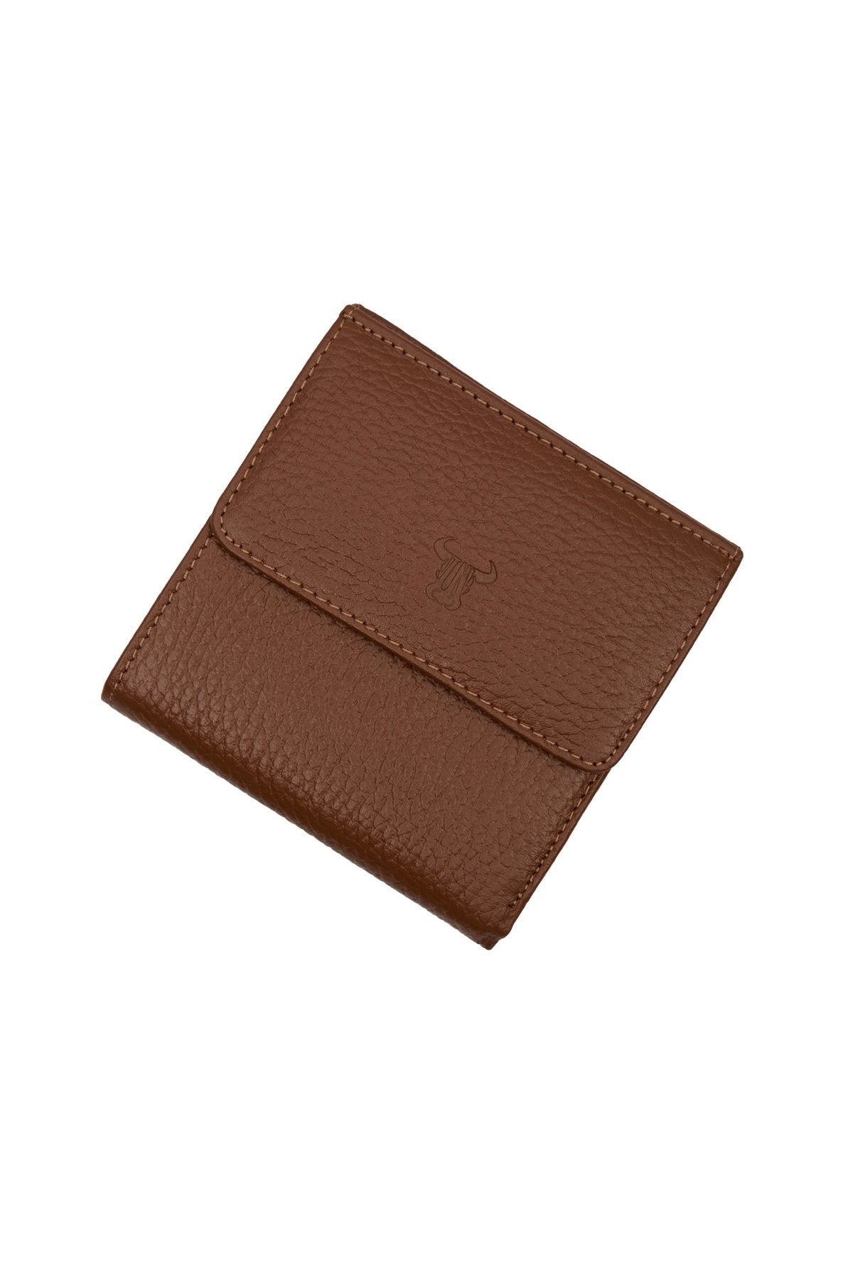 Kahverengi Bozuk Para Gözlü Hakiki Deri Mini Unisex Cüzdan Kartlık