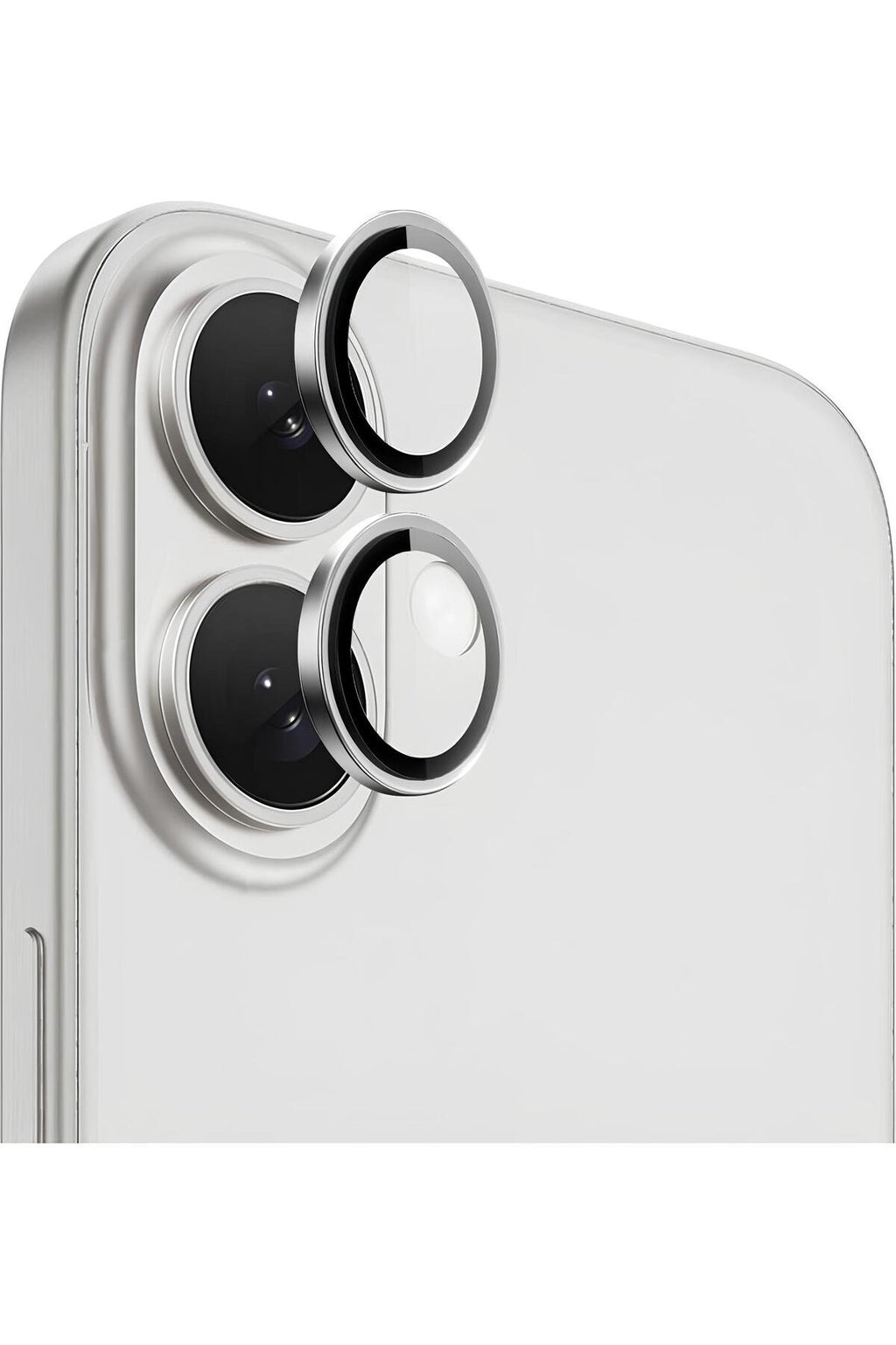 iPhone 16 Plus - 16 Metal Kamera Koruyucu Lens Gümüş