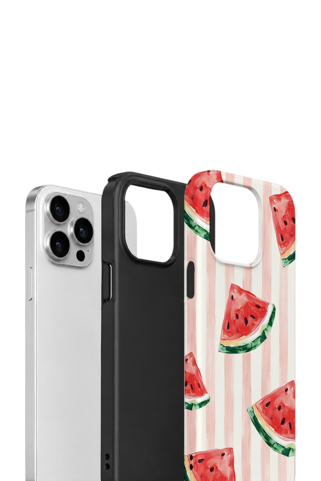 iPhone 12 Pro Vorian Çift Katmanlı Kılıf Watermelon Blush Stripe