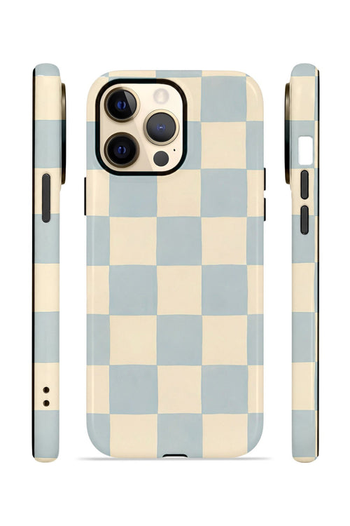 iPhone 12 Pro Vorian Çift Katmanlı MagSafe Kılıf Powder Blue Checker