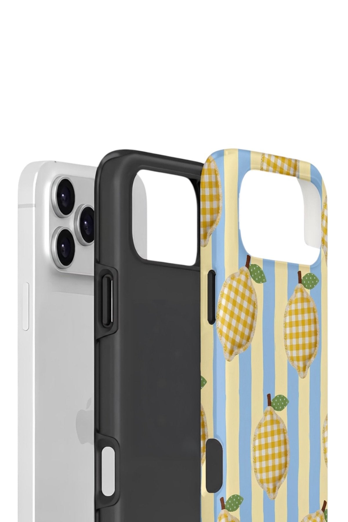 iPhone 17 Pro Vorian Çift Katmanlı Kılıf Gingham Lemon Grove