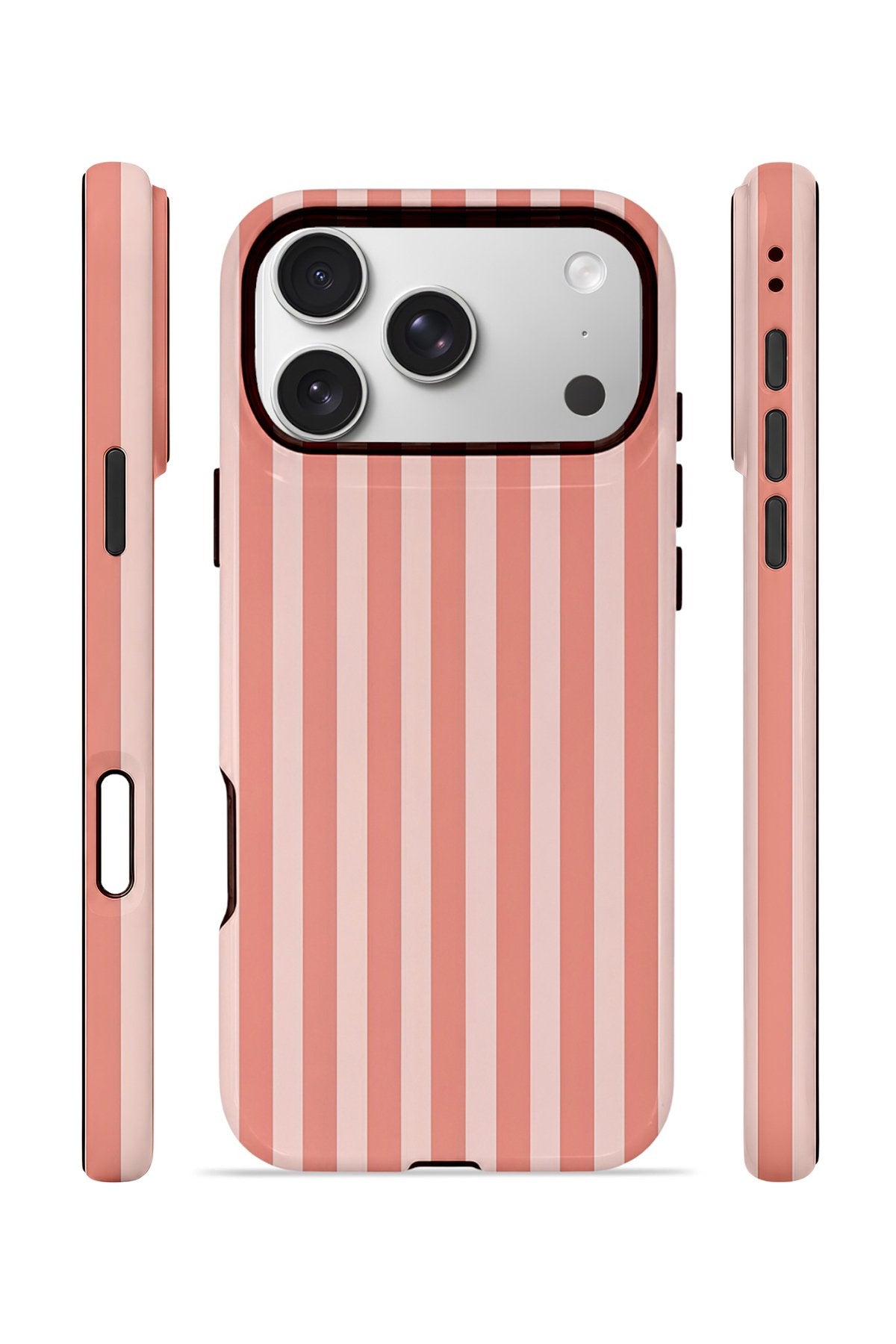 iPhone 17 Pro Max Vorian Çift Katmanlı MagSafe Kılıf Coral Riviera Stripe