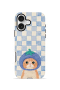 iPhone 16 Plus Vorian Çift Katmanlı Kılıf Blueberry Cat Check