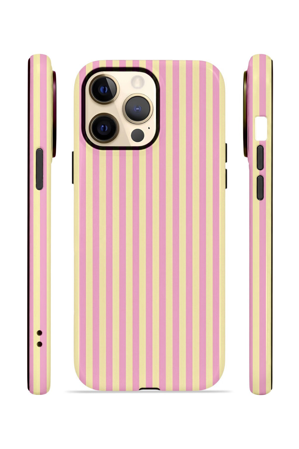 iPhone 14 Pro Max Vorian Çift Katmanlı Kılıf Lemon Candy Pinstripe