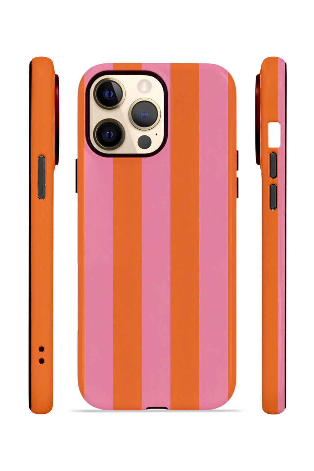 iPhone 14 Pro Max Vorian Çift Katmanlı Kılıf Tangerine Rose Stripe
