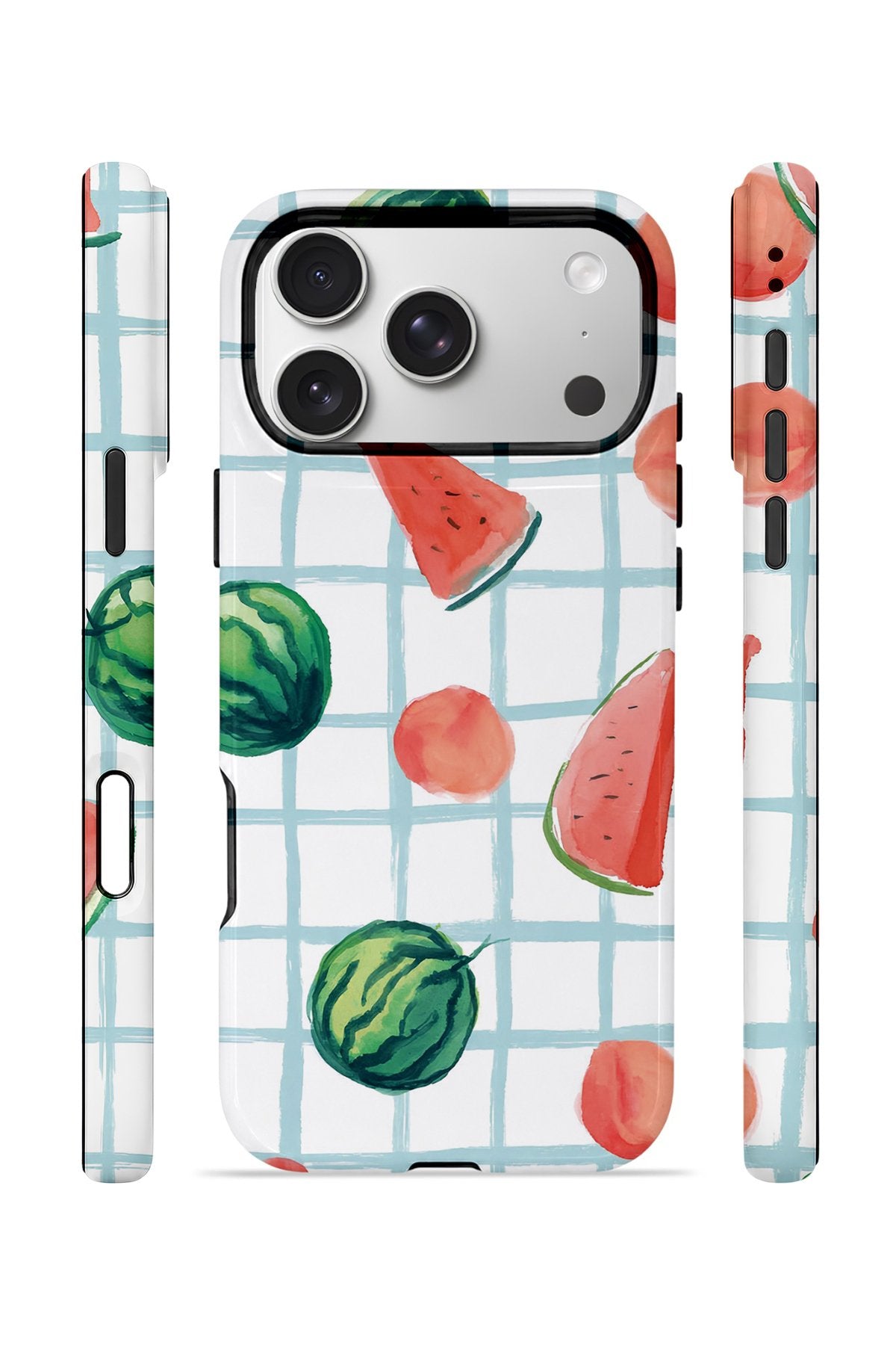 iPhone 17 Pro Vorian Çift Katmanlı Kılıf Watermelon Grid