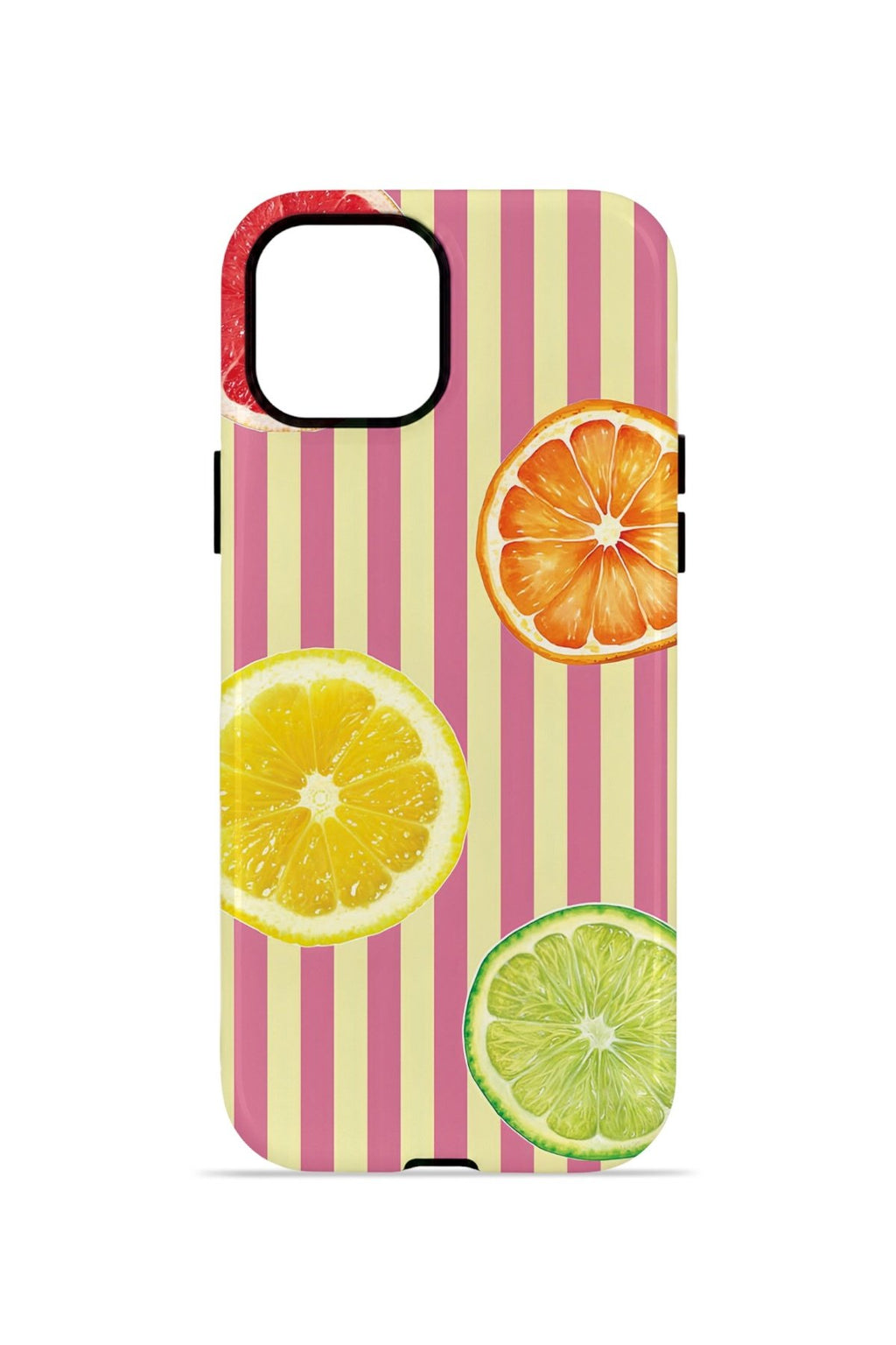 iPhone 14 Vorian Çift Katmanlı MagSafe Kılıf Citrus Fiesta Stripe