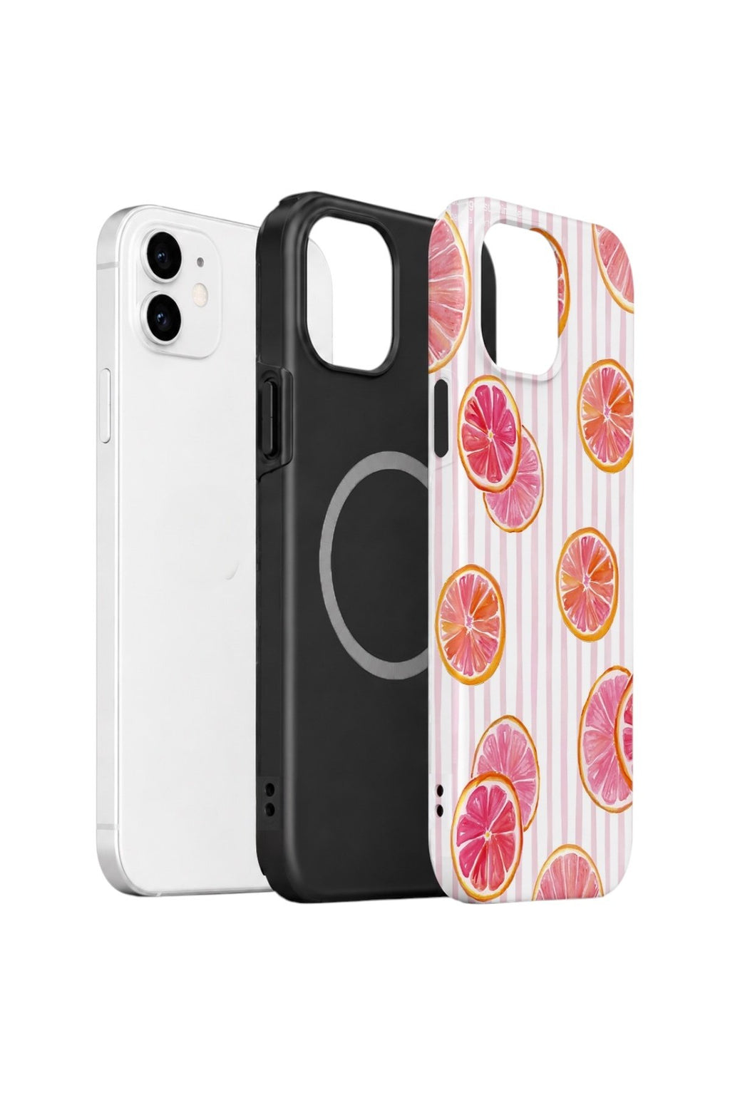 iPhone 11 Vorian Çift Katmanlı MagSafe Kılıf Pink Grapefruit Garden