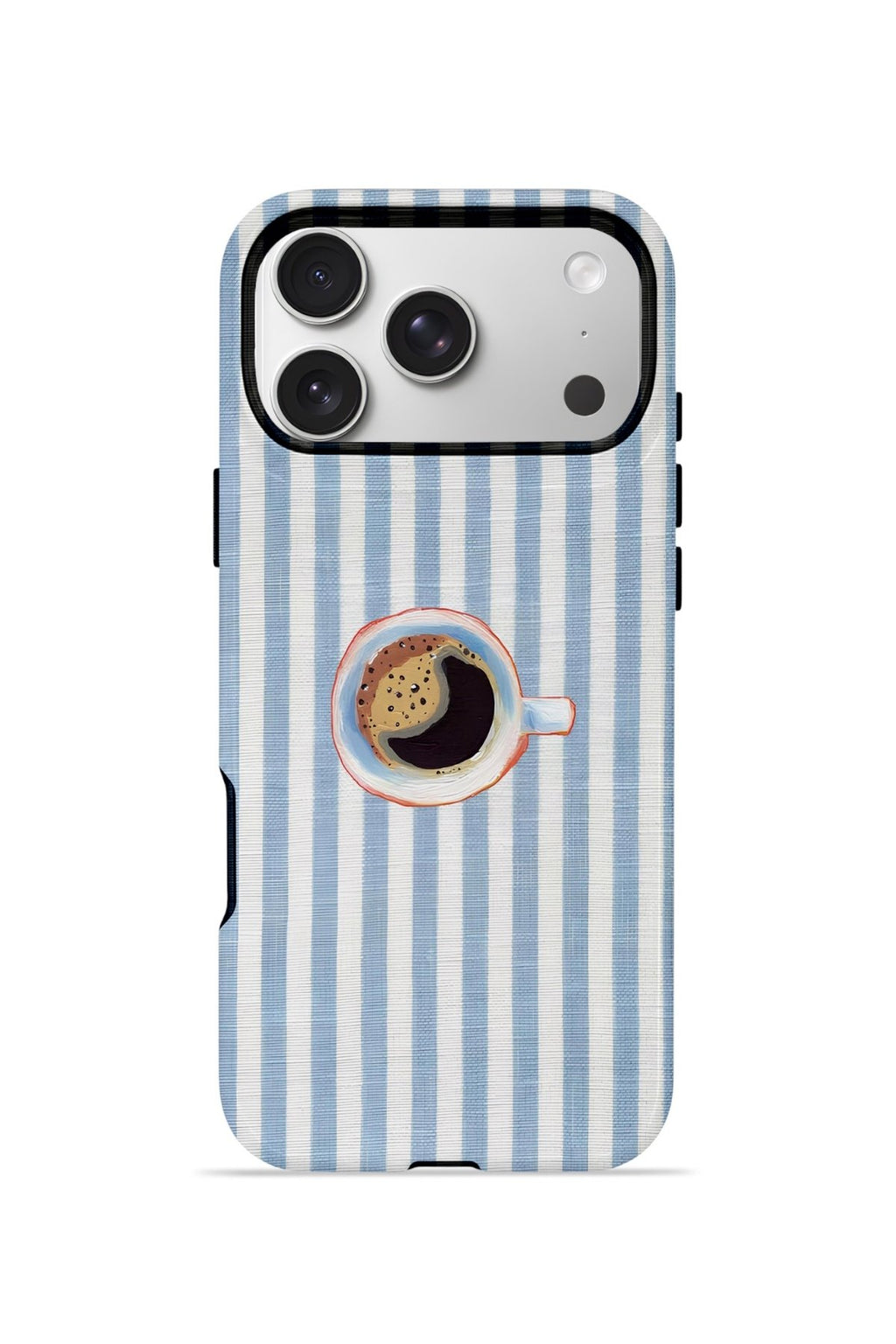 iPhone 17 Pro Max Vorian Çift Katmanlı Kılıf Morning Coffee Stripe