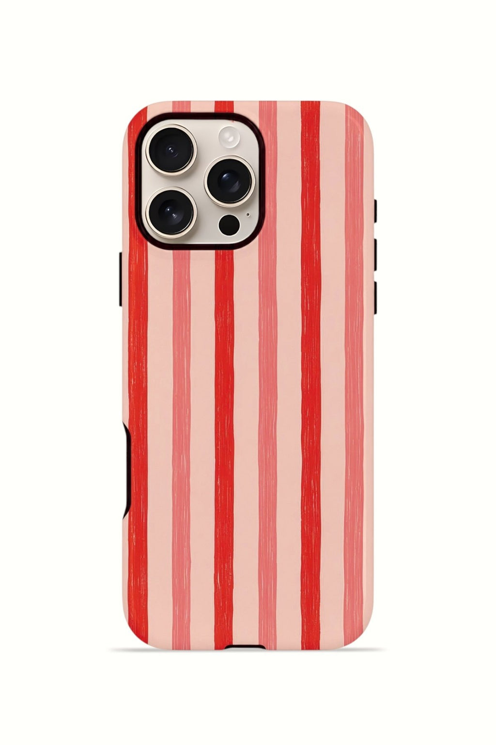 iPhone 16 Pro Vorian Çift Katmanlı MagSafe Kılıf Coral Cream Stripe