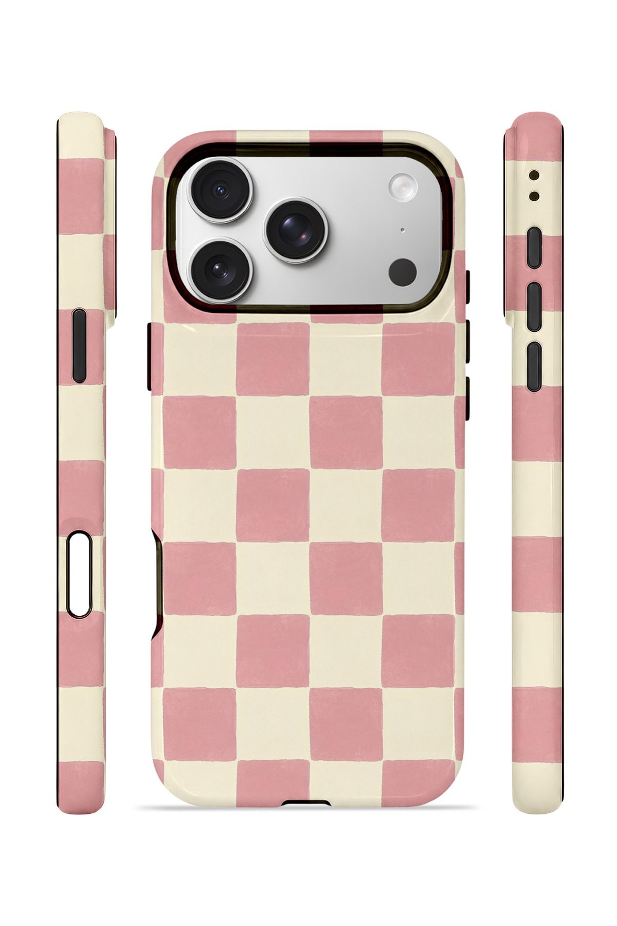 iPhone 17 Pro Vorian Çift Katmanlı MagSafe Kılıf Blush Checker