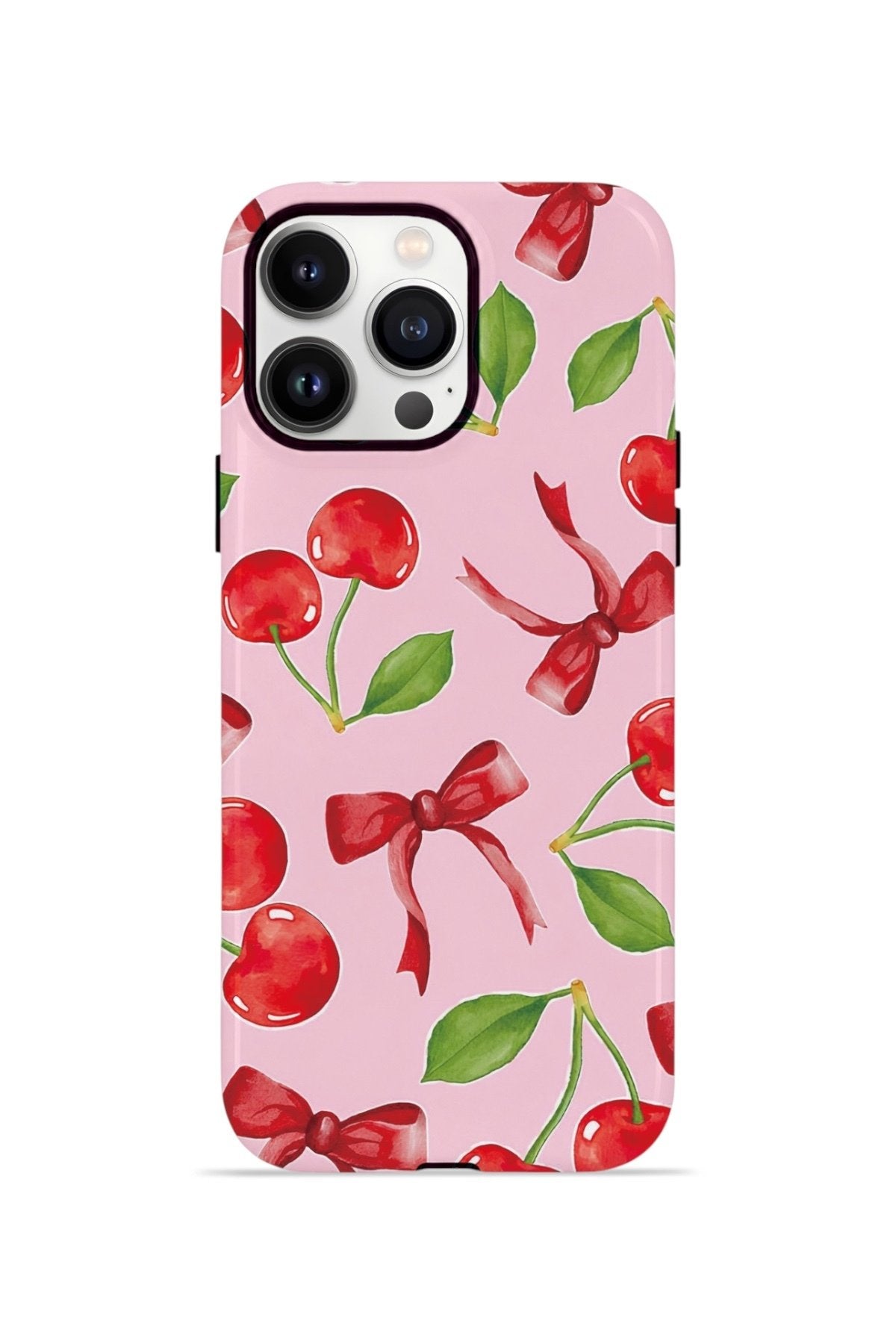 iPhone 14 Pro Vorian Çift Katmanlı Kılıf Cherry Ribbon Garden