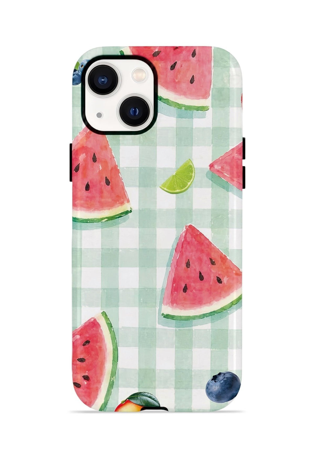 iPhone 14 Vorian Çift Katmanlı Kılıf Watermelon Picnic Gingham