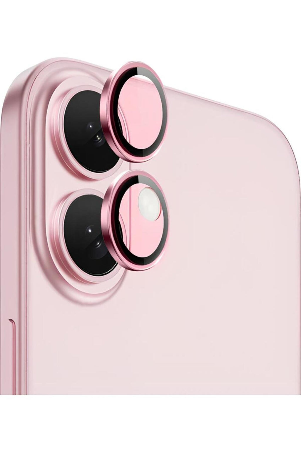 iPhone 16 Plus - 16 Metal Kamera Koruyucu Lens Pembe