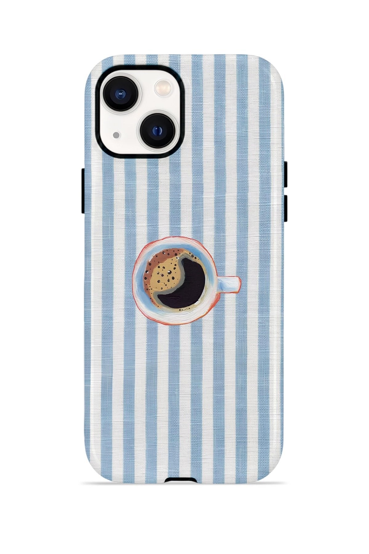 iPhone 14 Vorian Çift Katmanlı MagSafe Kılıf Morning Coffee Stripe