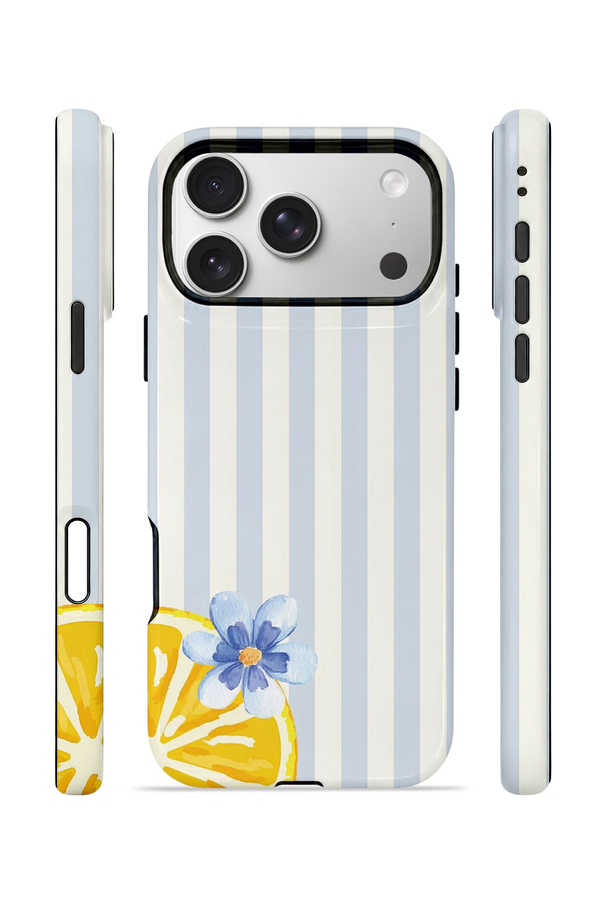 iPhone 17 Pro Vorian Çift Katmanlı Kılıf Blue Lemon Blossom