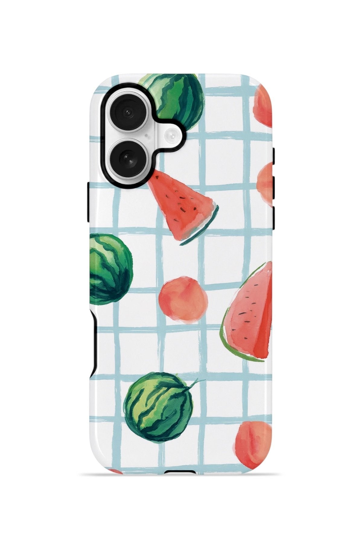 iPhone 16 Vorian Çift Katmanlı Kılıf Watermelon Grid