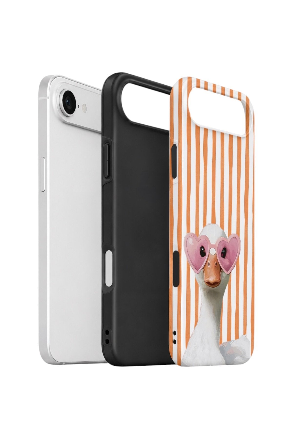 iPhone 17 Air Vorian Çift Katmanlı Kılıf Heart Glasses Goose