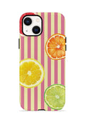 iPhone 14 Vorian Çift Katmanlı Kılıf Citrus Fiesta Stripe