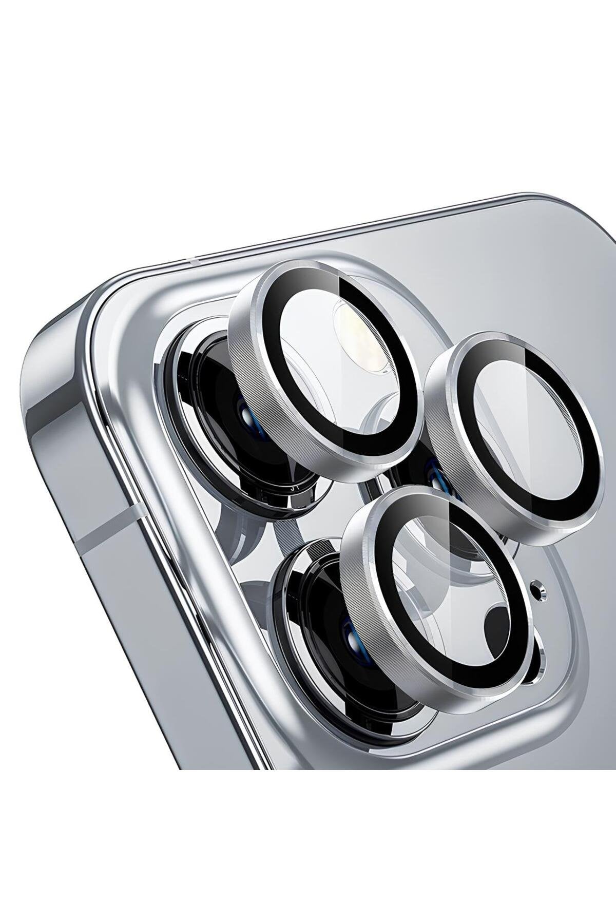 iPhone 13 Pro Max Sapphire Lens Koruyucu Gümüş