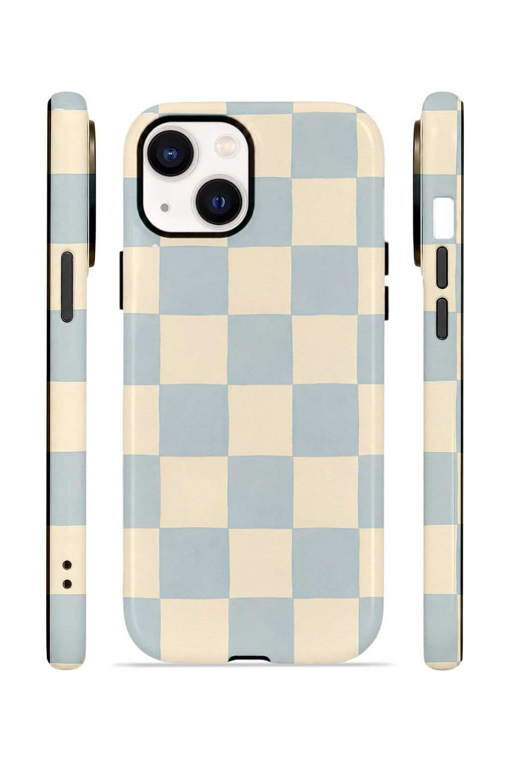 iPhone 15 Vorian Çift Katmanlı MagSafe Kılıf Powder Blue Checker