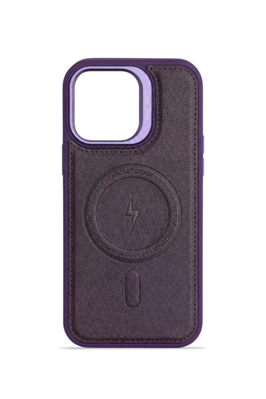 iPhone 14 Pro GripStand MagSafe Deri Kılıf Mor